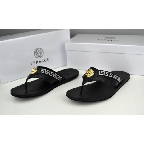 Replica Versace Slippers For Men #287849 $42.80 USD for Wholesale