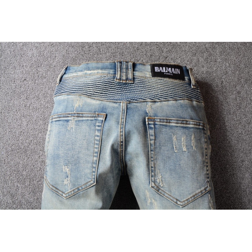 Replica Balmain Jeans For Men #364715 $64.00 USD for Wholesale