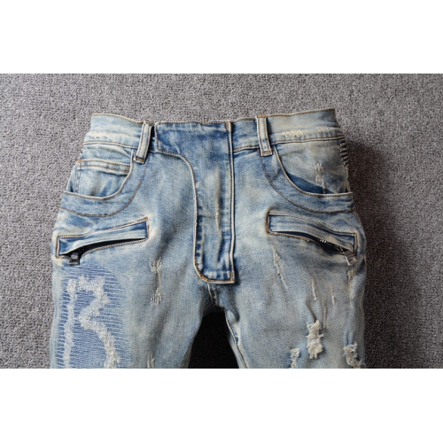 Replica Balmain Jeans For Men #364715 $64.00 USD for Wholesale