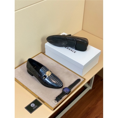 Replica Versace Leather Shoes For Men #813586 $68.00 USD for Wholesale