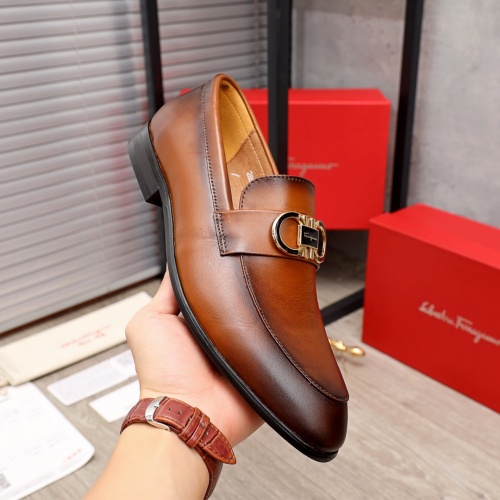 Replica Salvatore Ferragamo Leather Shoes For Men #900138 $72.00 USD for Wholesale