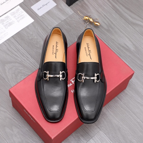 Replica Salvatore Ferragamo Leather Shoes For Men #961295 $82.00 USD for Wholesale