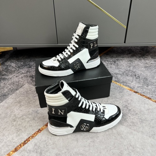 Replica Philipp Plein PP High Tops Shoes For Men #964191 $112.00 USD for Wholesale