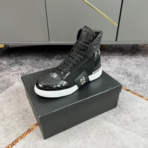 Replica Philipp Plein PP High Tops Shoes For Men #964192 $112.00 USD for Wholesale