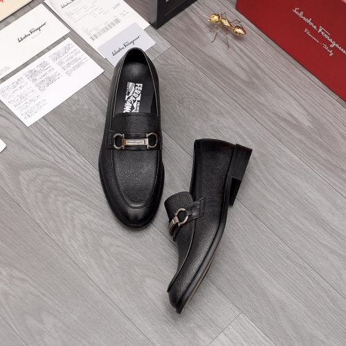 Replica Salvatore Ferragamo Leather Shoes For Men #971517 $76.00 USD for Wholesale