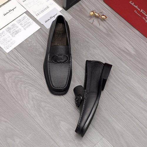 Replica Salvatore Ferragamo Leather Shoes For Men #974833 $88.00 USD for Wholesale