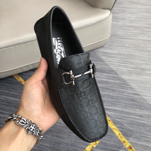 Replica Salvatore Ferragamo Leather Shoes For Men #976559 $98.00 USD for Wholesale