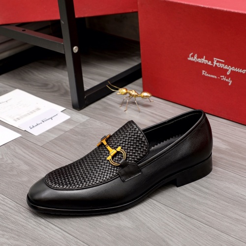 Replica Salvatore Ferragamo Leather Shoes For Men #988155 $100.00 USD for Wholesale