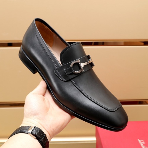 Replica Salvatore Ferragamo Leather Shoes For Men #1050156 $125.00 USD for Wholesale