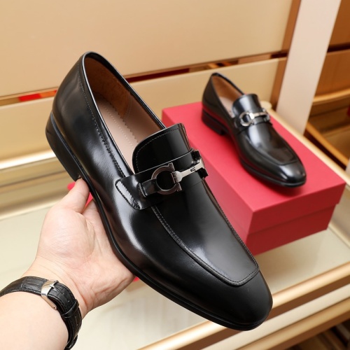 Replica Salvatore Ferragamo Leather Shoes For Men #1050157 $125.00 USD for Wholesale