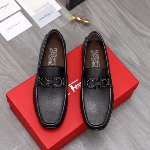 Replica Salvatore Ferragamo Leather Shoes For Men #1060792 $80.00 USD for Wholesale