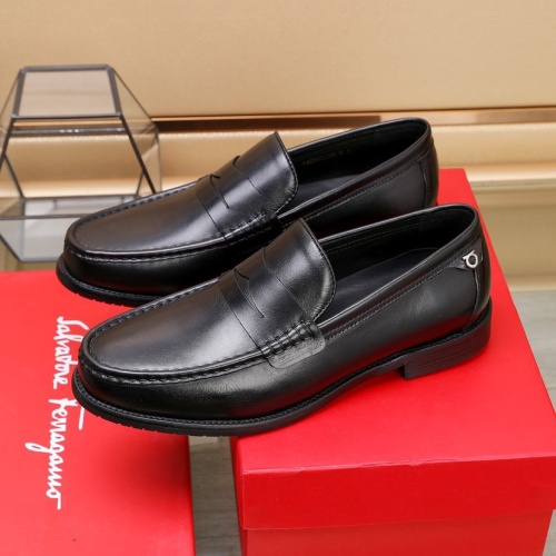 Replica Salvatore Ferragamo Leather Shoes For Men #1079324 $98.00 USD for Wholesale