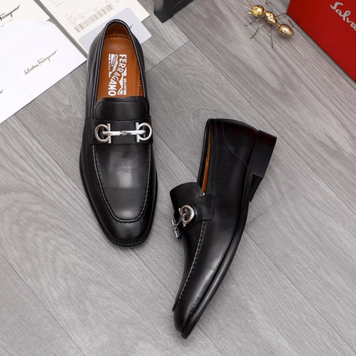 Replica Salvatore Ferragamo Leather Shoes For Men #1134253 $72.00 USD for Wholesale