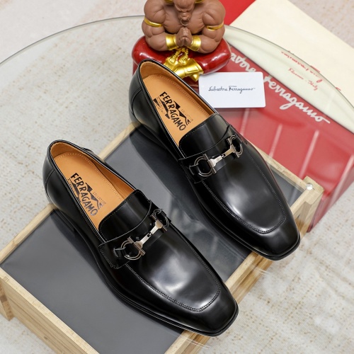 Replica Salvatore Ferragamo Leather Shoes For Men #1134665 $82.00 USD for Wholesale