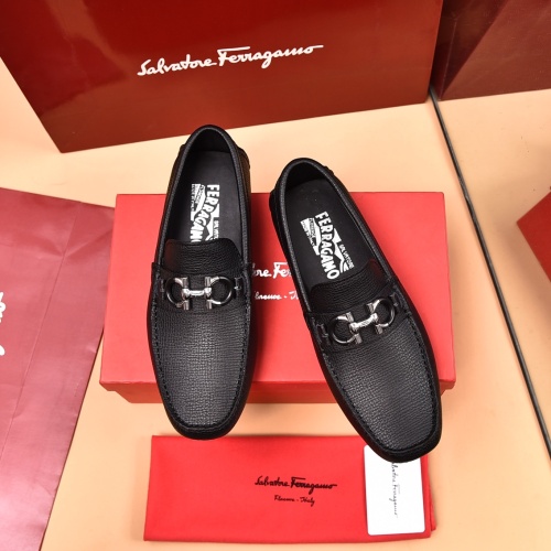 Replica Salvatore Ferragamo Leather Shoes For Men #1134958 $80.00 USD for Wholesale