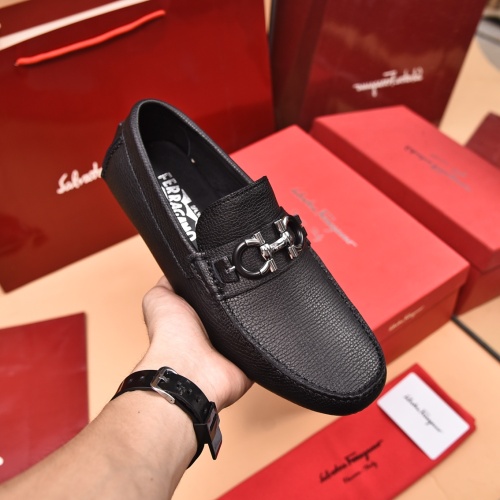 Replica Salvatore Ferragamo Leather Shoes For Men #1134958 $80.00 USD for Wholesale