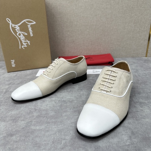 Replica Christian Louboutin Leather Shoes For Men #1155692 $180.00 USD for Wholesale