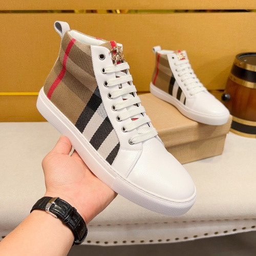 Replica Burberry High Tops Shoes For Men #1179876 $80.00 USD for Wholesale