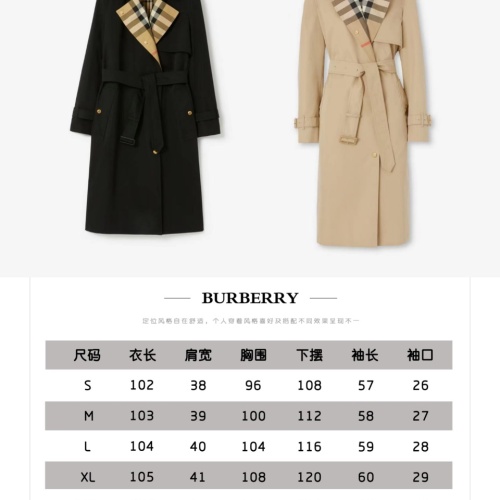 Replica Burberry Trench Coat Long Sleeved For Women #1184485 $160.00 USD for Wholesale