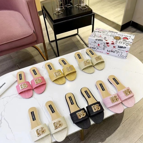 Replica Dolce & Gabbana D&G Slippers For Women #1185332 $76.00 USD for Wholesale