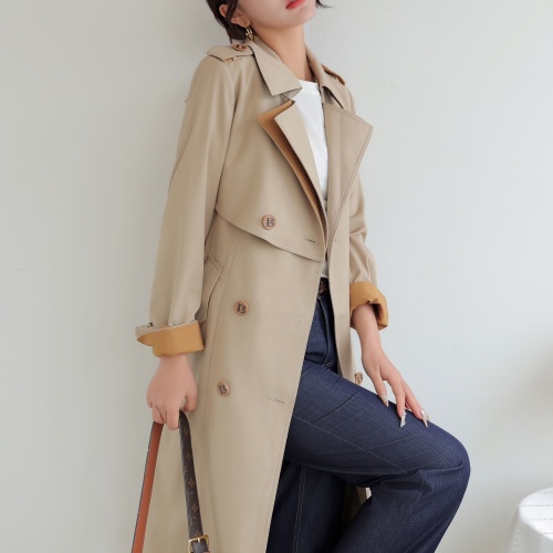 Replica Burberry Trench Coat Long Sleeved For Women #1187717 $160.00 USD for Wholesale