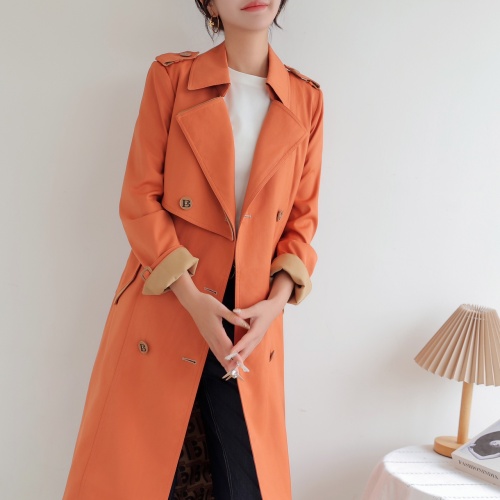 Replica Burberry Trench Coat Long Sleeved For Women #1187718 $160.00 USD for Wholesale