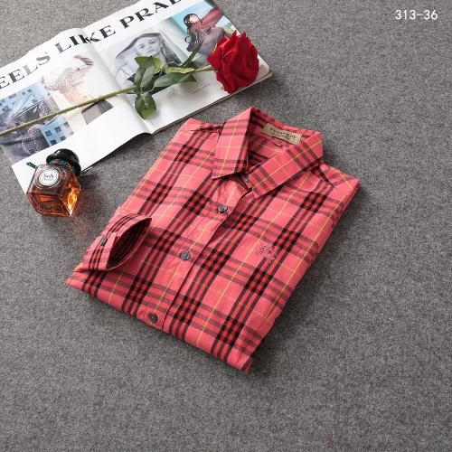 Replica Burberry Shirts Long Sleeved For Women #1192296 $36.00 USD for Wholesale