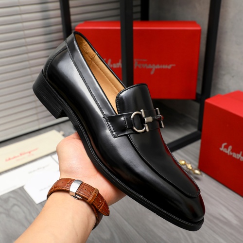 Replica Salvatore Ferragamo Leather Shoes For Men #1196140 $82.00 USD for Wholesale