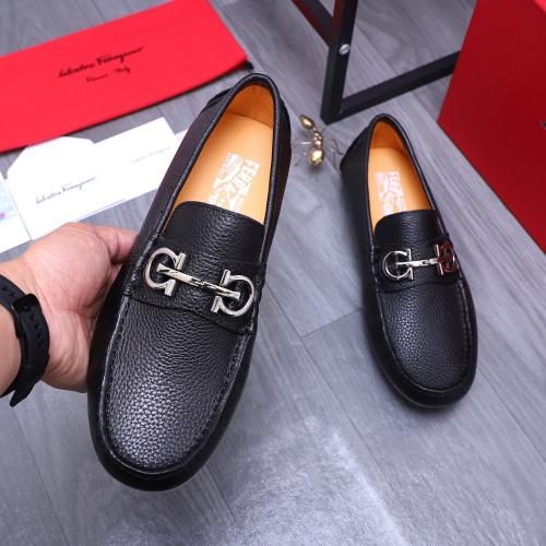 Replica Salvatore Ferragamo Leather Shoes For Men #1196143 $76.00 USD for Wholesale