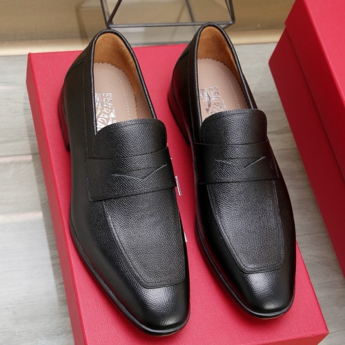 Replica Salvatore Ferragamo Leather Shoes For Men #1196407 $125.00 USD for Wholesale