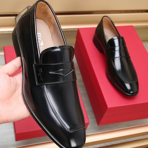 Replica Salvatore Ferragamo Leather Shoes For Men #1196411 $125.00 USD for Wholesale