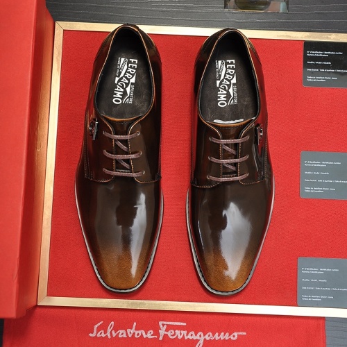 Replica Salvatore Ferragamo Leather Shoes For Men #1196415 $98.00 USD for Wholesale