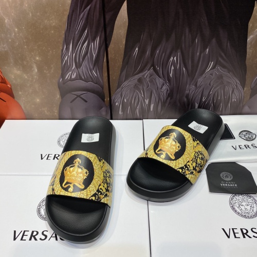 Replica Versace Slippers For Men #1196495 $45.00 USD for Wholesale