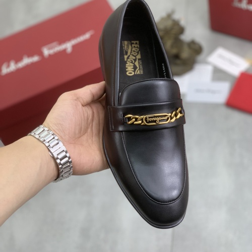 Replica Salvatore Ferragamo Leather Shoes For Men #1197030 $88.00 USD for Wholesale