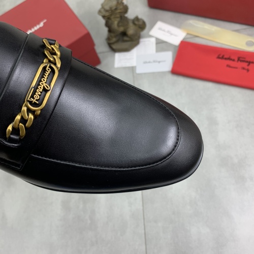 Replica Salvatore Ferragamo Leather Shoes For Men #1197030 $88.00 USD for Wholesale