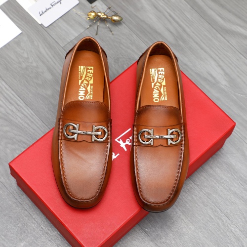 Replica Salvatore Ferragamo Leather Shoes For Men #1209295 $68.00 USD for Wholesale