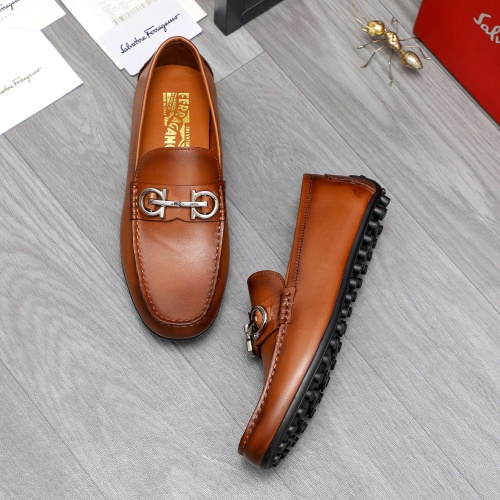 Replica Salvatore Ferragamo Leather Shoes For Men #1209295 $68.00 USD for Wholesale