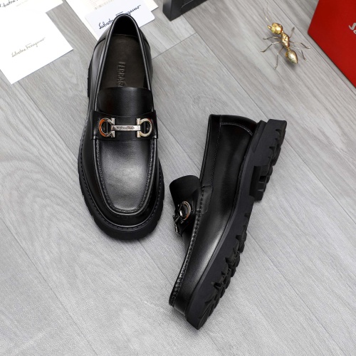 Replica Salvatore Ferragamo Leather Shoes For Men #1209299 $82.00 USD for Wholesale