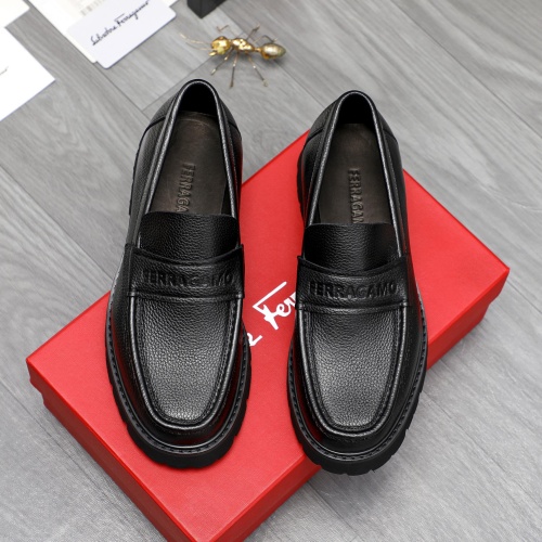 Replica Salvatore Ferragamo Leather Shoes For Men #1209303 $82.00 USD for Wholesale