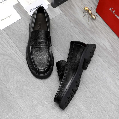 Replica Salvatore Ferragamo Leather Shoes For Men #1209303 $82.00 USD for Wholesale