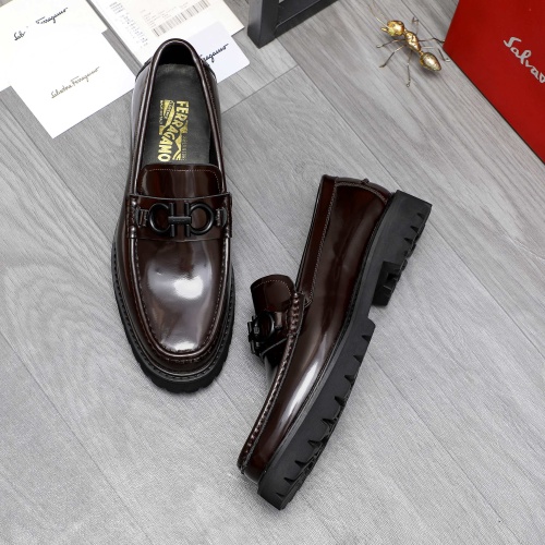 Replica Salvatore Ferragamo Leather Shoes For Men #1209379 $82.00 USD for Wholesale