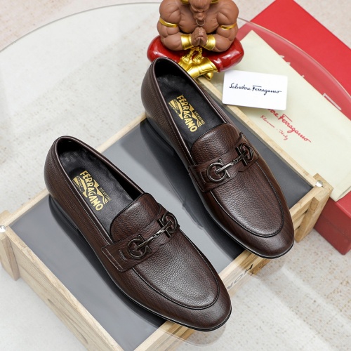 Replica Salvatore Ferragamo Leather Shoes For Men #1209499 $80.00 USD for Wholesale