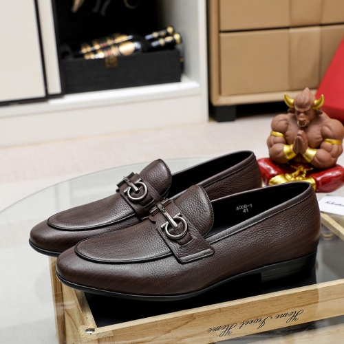 Replica Salvatore Ferragamo Leather Shoes For Men #1209499 $80.00 USD for Wholesale