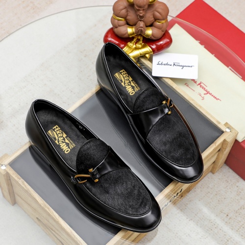 Replica Salvatore Ferragamo Leather Shoes For Men #1209506 $80.00 USD for Wholesale