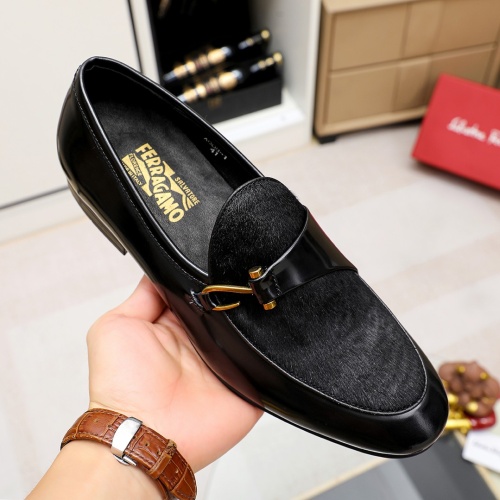 Replica Salvatore Ferragamo Leather Shoes For Men #1209506 $80.00 USD for Wholesale