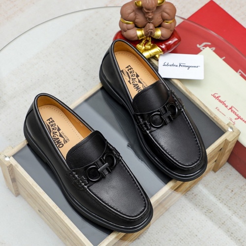 Replica Salvatore Ferragamo Leather Shoes For Men #1209530 $85.00 USD for Wholesale