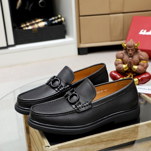 Replica Salvatore Ferragamo Leather Shoes For Men #1209530 $85.00 USD for Wholesale