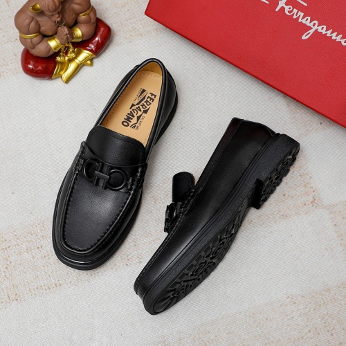 Replica Salvatore Ferragamo Leather Shoes For Men #1209530 $85.00 USD for Wholesale