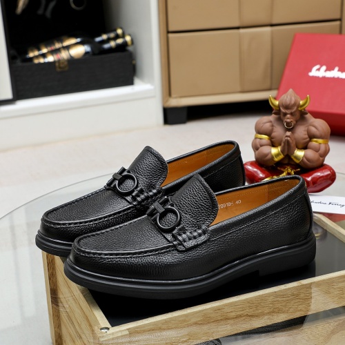 Replica Salvatore Ferragamo Leather Shoes For Men #1209531 $85.00 USD for Wholesale