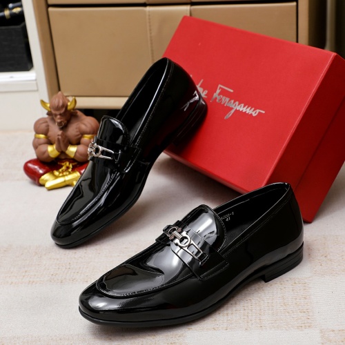 Replica Salvatore Ferragamo Leather Shoes For Men #1209562 $80.00 USD for Wholesale